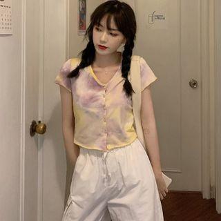 Short-sleeve Tie Dye Top / Harem Pants
