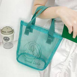 Cartoon Print Transparent Tote Bag