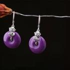 Retro Fish Gemstone Dangle Earring 1 Pair - Purple - One Size