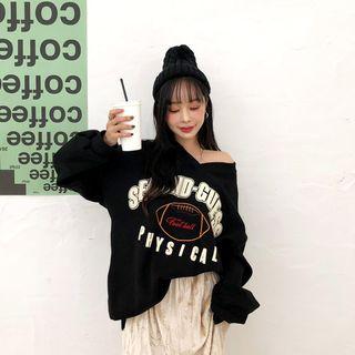 V-neck Printed Oversized Pullover