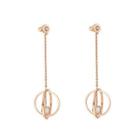 Simple Temperament Plated Rose Gold 316l Stainless Steel Geometric Round Tassel Earrings Rose Gold - One Size