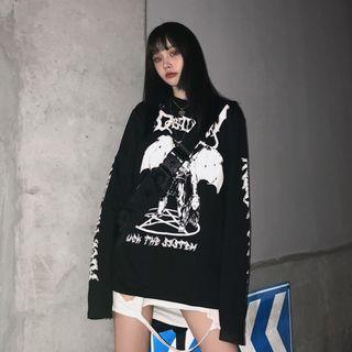 Devil Print Long-sleeve T-shirt