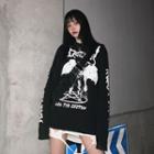 Devil Print Long-sleeve T-shirt