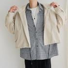 Mock Two-piece Check Panel Jacket