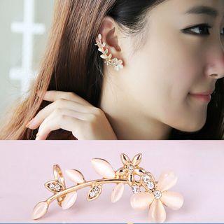Rhinestone Cat Eye Stone Branches Earring As Shown In Figure - One Size