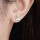 Cherry Rhinestone Sterling Silver Earring Stud Earring - 1 Pair - Silver - One Size