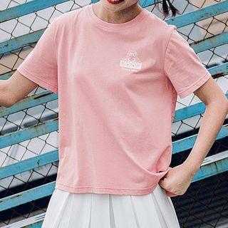 Knot Back Printed Short-sleeve Top