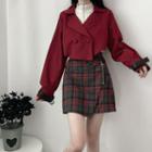 Long-sleeve Mock-neck Knit Top / Double-breasted Trench Jacket (various Designs)