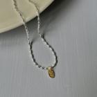 Pendant Sterling Silver Necklace 1pc - Silver & Gold - One Size