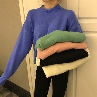 Drop Shoulder Long Sleeve Knit Top