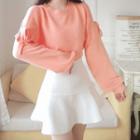 Cold Shoulder Sweater / A-line Skirt / Set