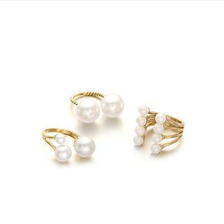 Pearl Layered Open Ring