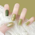 Glitter Faux Nail Patch Green - One Size