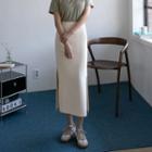 High-waist Slit-side Maxi Skirt