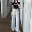 Short-sleeve Graphic Print T-shirt / Wide-leg Pants