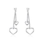 Simple Romantic Elegant Fashion Heart Shape Earrings Silver - One Size