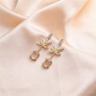 Rhinestone Faux Crystal Dangle Earring 1 Pair - E2000 - Gold - One Size
