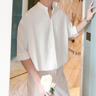 Short Sleeve Stand Collar Shirt