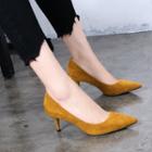 Faux Suede Pointed Pumps