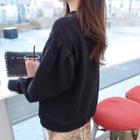 Balloon-sleeve Cotton Sweatshirt