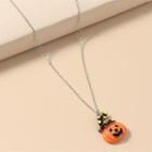 Halloween Acrylic Pendant Alloy Necklace Orange - One Size