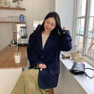 Metal-button Boyfriend Blazer