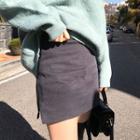 Band-waist Brushed-fleece Lined Skort