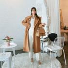 Puritan-collar Single-breasted Maxi Coat