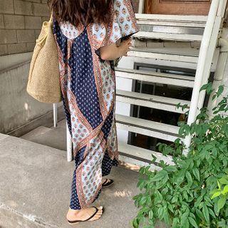 Patterned Maxi Boho Dress