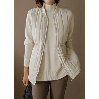 Sleeveless Drawstring Quilted Jacket