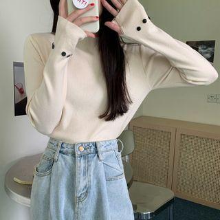 Long-sleeve Thumbhole Knit Top