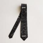 Circuit Board Print Neck Tie Black - 7cm