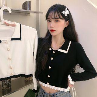 Collar Ruffle Cardigan