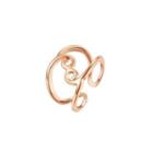 Fashion Simple Plated Rose Gold Geometric Lines Adjustable Open Ring Rose Gold - One Size