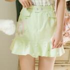 Unicorn Embroidered Faux Pearl A-line Skirt
