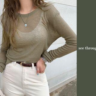 See-through Ribbed T-shirt