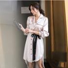 Tie-waist High-low Shirtdress