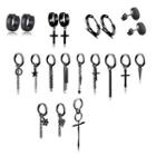 Earring Set 16f - 1 Set - Black - One Size