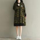 Camo Print Hoodie Dress