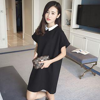 Panel Short-sleeve Collared Dress