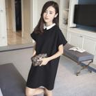 Panel Short-sleeve Collared Dress