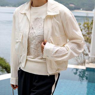 Collared Zipped Short Jacket