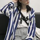 Striped Shirt / Lettering Tank Top / Ripped Sweatpants