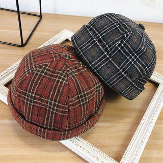Plaid Brimless Hat