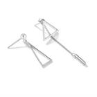 925 Sterling Silver Non-matching Triangle Dangle Earring