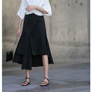 Irregular Midi Split A-line Skirt
