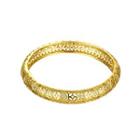 Fashion Elegant Plated Gold Hollow Pattern Cubic Zircon Bangle Golden - One Size