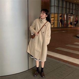 Stand Collar Notch Lapel Coat