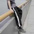Drawstring Striped Cuff Pants