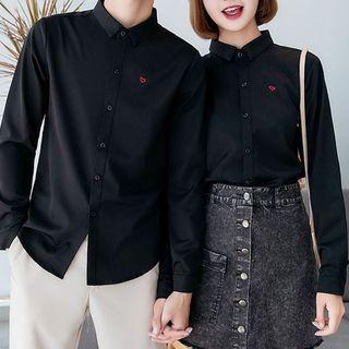 Couple Matching Heart Embroidered Shirt